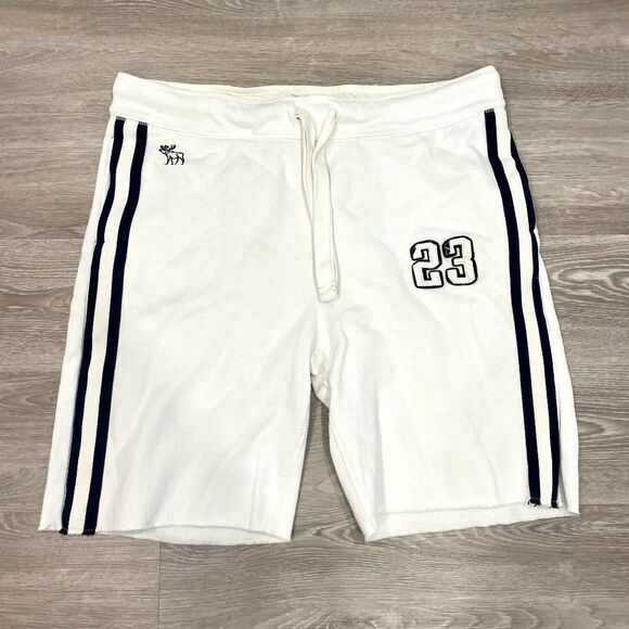 Abercrombie & Fitch Basketball Sweat Shorts Size Striped Drawstring Waist XL - Picture 1 of 6